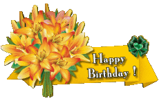 Nachrichten Englisch Happy Birthday Floral Transparenter Hintergrund 008 