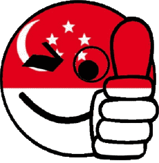 Flags Asia Singapore Smiley - OK 