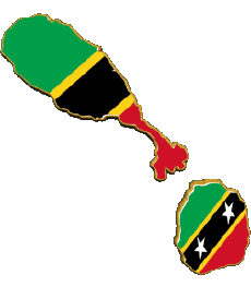 Fahnen Amerika St. Kitts und Nevis Karte 