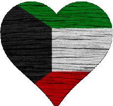Banderas Asia Kuwait Corazón 