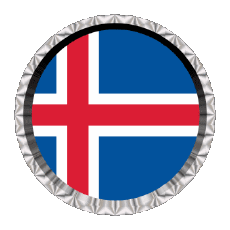 Bandiere Europa Islanda Rotondo - Anelli 