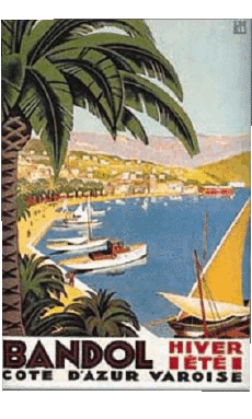 Bandol-Humor -  Fun ART Retro Posters - Places France Cote d Azur 