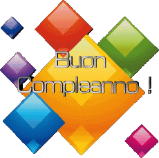 Messages Italian Buon Compleanno Astratto - Geometrico Transparent Background 014 