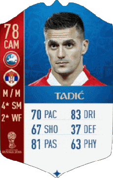 Multimedia Videospiele F I F A - Karten Spieler Serbien Dusan Tadic 