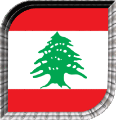 Drapeaux Asie Liban Carré 