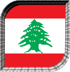 Flags Asia Lebanon Square 