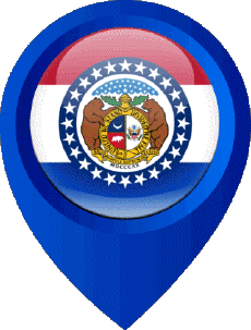 Flags America U.S.A - States Missouri Location Pin 