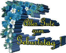Mensajes Alemán Alles Gute zum Geburtstag Blumen Fondo transparente 002 