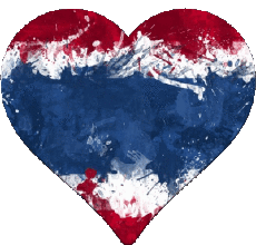 Bandiere Asia Thailandia Cuore 