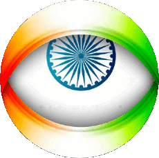 Fahnen Asien Indien Runde 