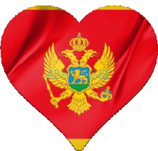 Fahnen Europa Montenegro Herz 