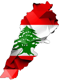 Flags Asia Lebanon Map 
