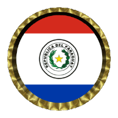 Flags America Paraguay Round - Rings 