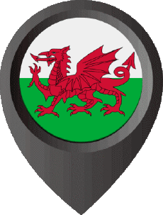 Flags Europe Wales Location Pin 