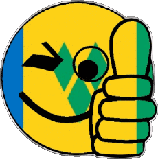 Fahnen Amerika St. Vincent und die Grenadinen Smiley - OK 