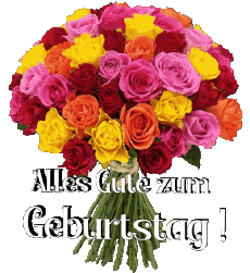 Messagi Tedesco Alles Gute zum Geburtstag Blumen Sfondo trasparente 016 
