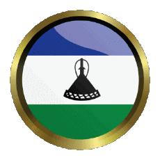 Fahnen Afrika Lesotho Rund - Ringe 
