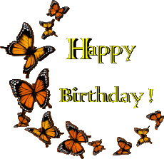 Messagi Inglese Happy Birthday Butterflies 009 