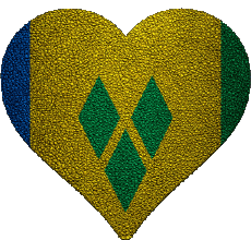 Drapeaux Amériques Saint Vincent et les Grenadines Coeur 