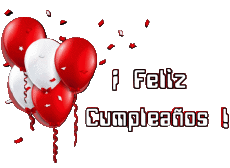 Mensajes Español Feliz Cumpleaños Globos - Confeti 003 
