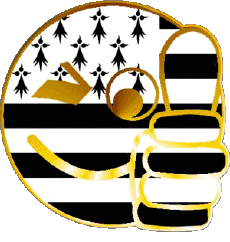 Drapeaux France Régions Bretagne Smiley - OK 