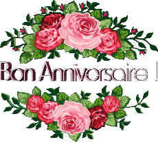 Messages French Bon Anniversaire Floral Transparent Background 014 