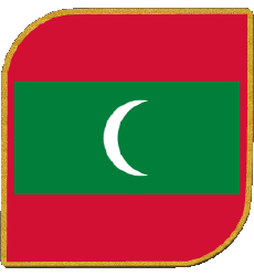 Bandiere Asia Maldive Quadrato 