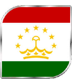 Drapeaux Asie Tadjikistan Carré 