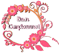 Messagi Italiano Buon Compleanno Floreale Sfondo trasparente 022 