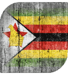 Drapeaux Afrique Zimbabwe Carré 
