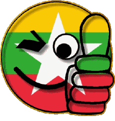 Drapeaux Asie Birmanie Smiley - OK 