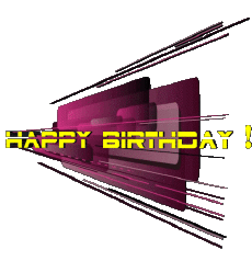Messages Anglais Happy Birthday Abstract - Geometric Fond Transparent 020 