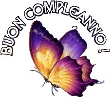 Messages Italian Buon Compleanno Farfalle Transparent Background 001 