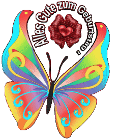 Mensajes Alemán Alles Gute zum Geburtstag Schmetterlinge 003 