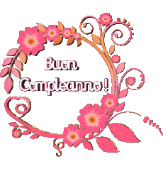 Mensajes Italiano Buon Compleanno Floreale Fondo transparente 022 