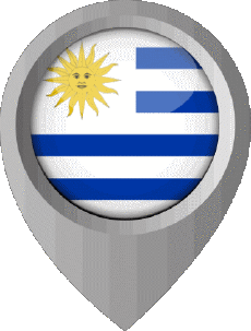 Flags America Uruguay Location Pin 