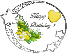 Messagi Inglese Happy Birthday Floral 010 