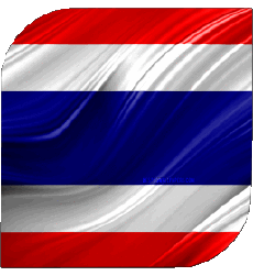 Drapeaux Asie Thaïlande Carré 