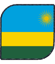 Flags Africa Rwanda Square 