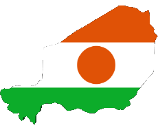 Bandiere Africa Niger Carta Geografica 