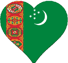 Bandiere Asia Turkmenistan Cuore 