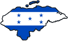 Bandiere America Honduras Carta Geografica 