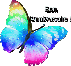 Mensajes Francés Bon Anniversaire Papillons Fondo transparente 005 