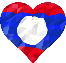 Drapeaux Asie Laos Coeur 