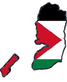 Bandiere Asia Palestina Carta Geografica 