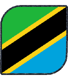 Drapeaux Afrique Tanzanie Carré 