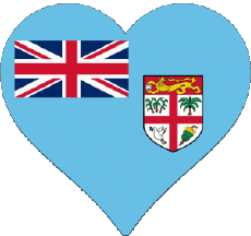 Banderas Oceanía Fiyi Corazón 