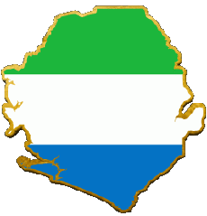 Drapeaux Afrique Sierra Léone Carte 