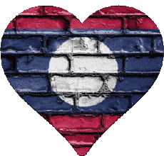 Flags Asia Laos Heart 