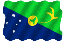 Fahnen Ozeanien Australien Christmas Island Welligkeit 